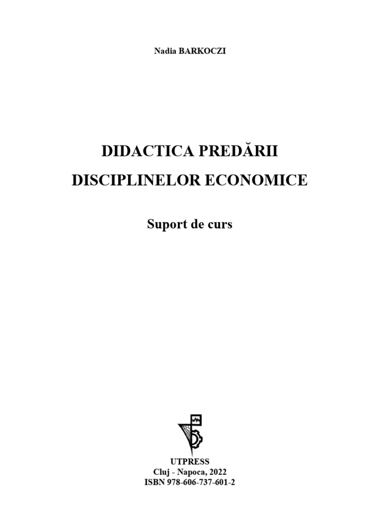 Didactica Disciplinelor Economice | PDF