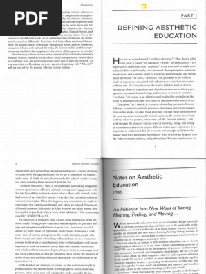 Artigo - 1980. GREENE, M. Notes on Aesthetic Education