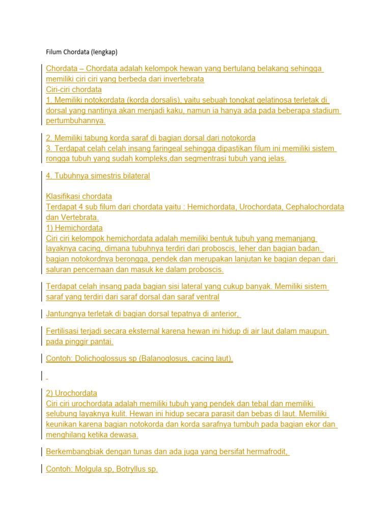 Filum Chordata | PDF