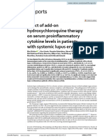 Effect of Add-On Hydroxychloroquine Therapy On Serum Proinflammatory Cytokine Levels in Patients With Systemic Lupus Erythematosus