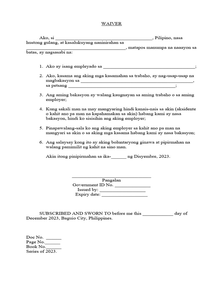 Simple Waiver (RND) | PDF