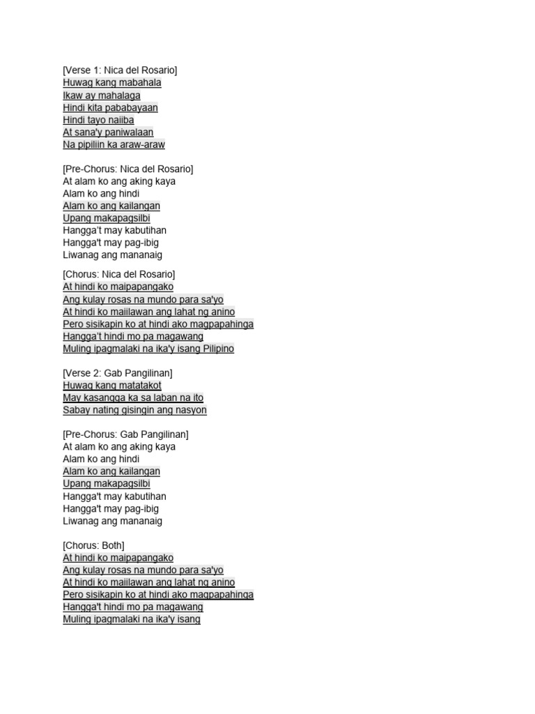 Kulay Rosas Ang Bukas | PDF