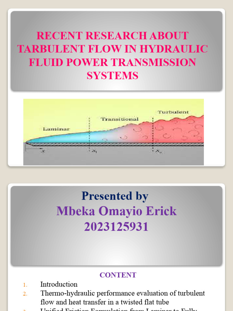 Turbulent Flow in Hydraulic Systems | PDF | Fluid Dynamics | Turbulence