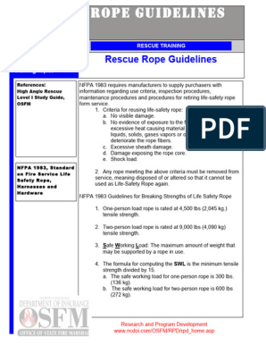 Rescue Rope Guidelines, PDF, Rope