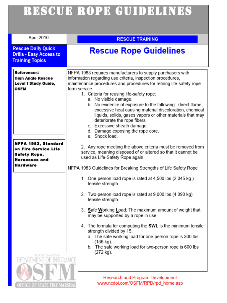 NFPA 1983 Life-Safety Rope Standards | PDF | Rope | Physical Sciences