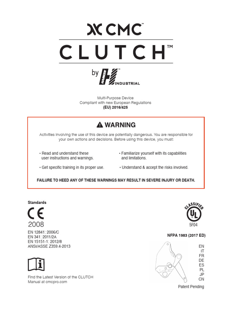 CLUTCH Manual English PDF Rope Anchor