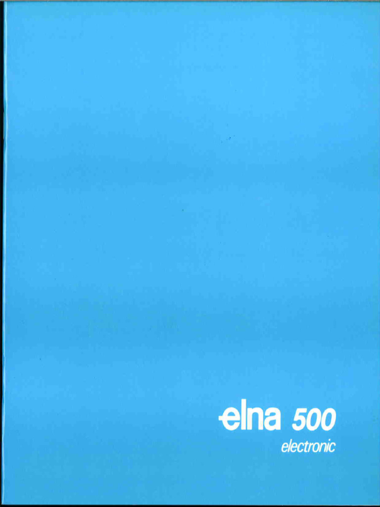 Elna Carina 500 Sewing Machine Instruction Manual PDF