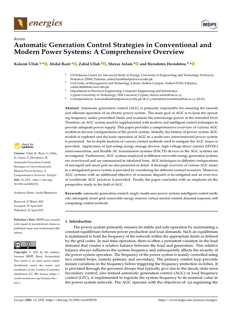 Energies 14 02376 v2 | PDF | Electrical Grid | Distributed Generation