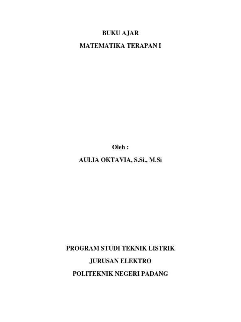 Bahan Ajar Matematika Terapan I | PDF | Metode & Bahan Ajar