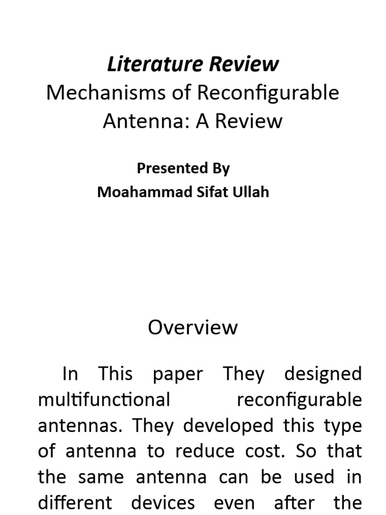 Reconfigurable Antenna Mechanisms Review | PDF | Antenna (Radio ...