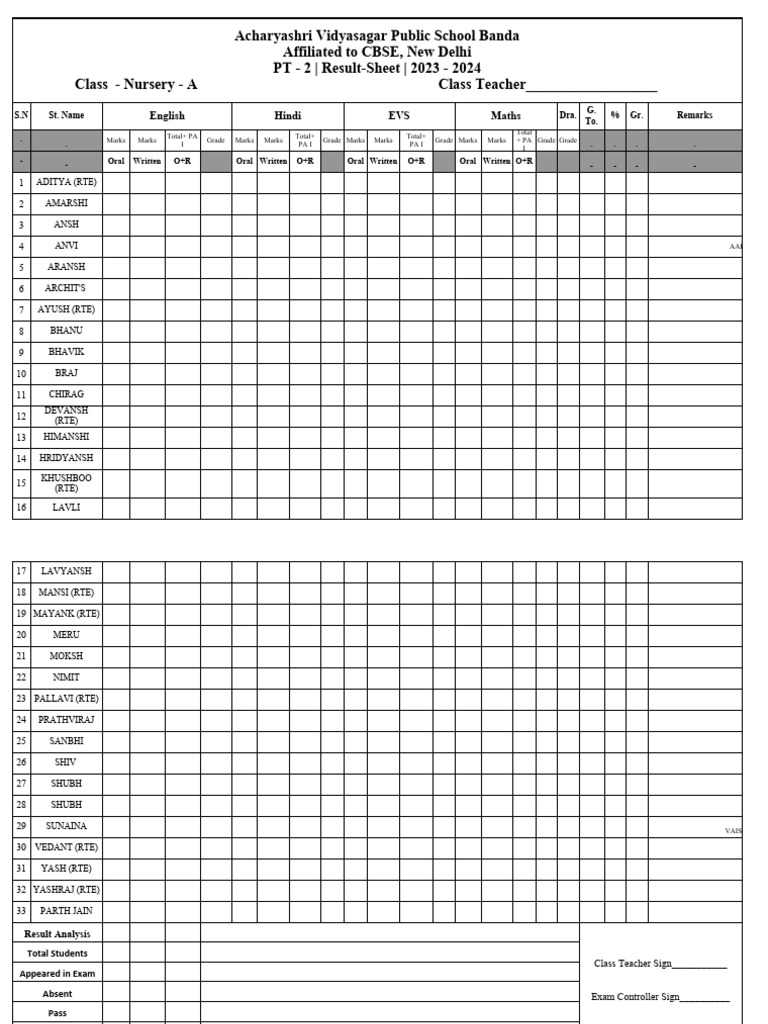 Exam Slip 2023 - 24 | PDF | Secondary Education | Student Assessment ...