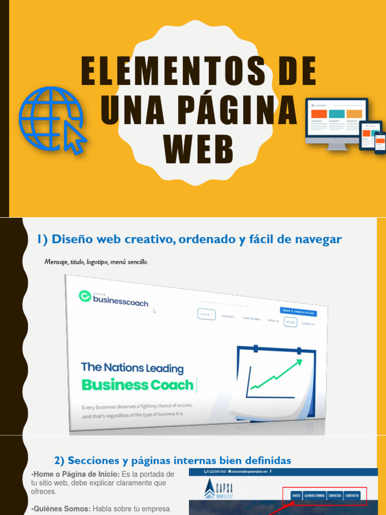 Elementos Clave de una Página Web | PDF