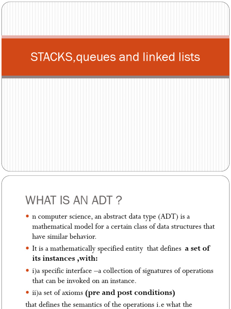 STACKS, Queues and Linked Lists | PDF