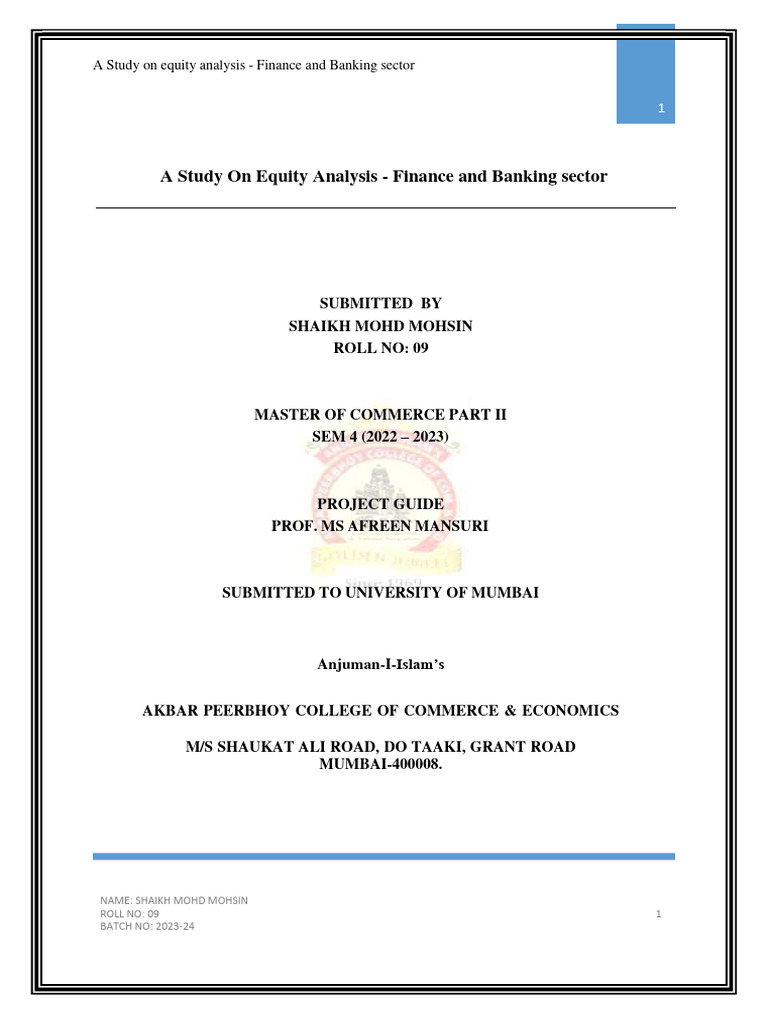 Equity Analysis in Finance & Banking | PDF | Financial Analyst | Investing