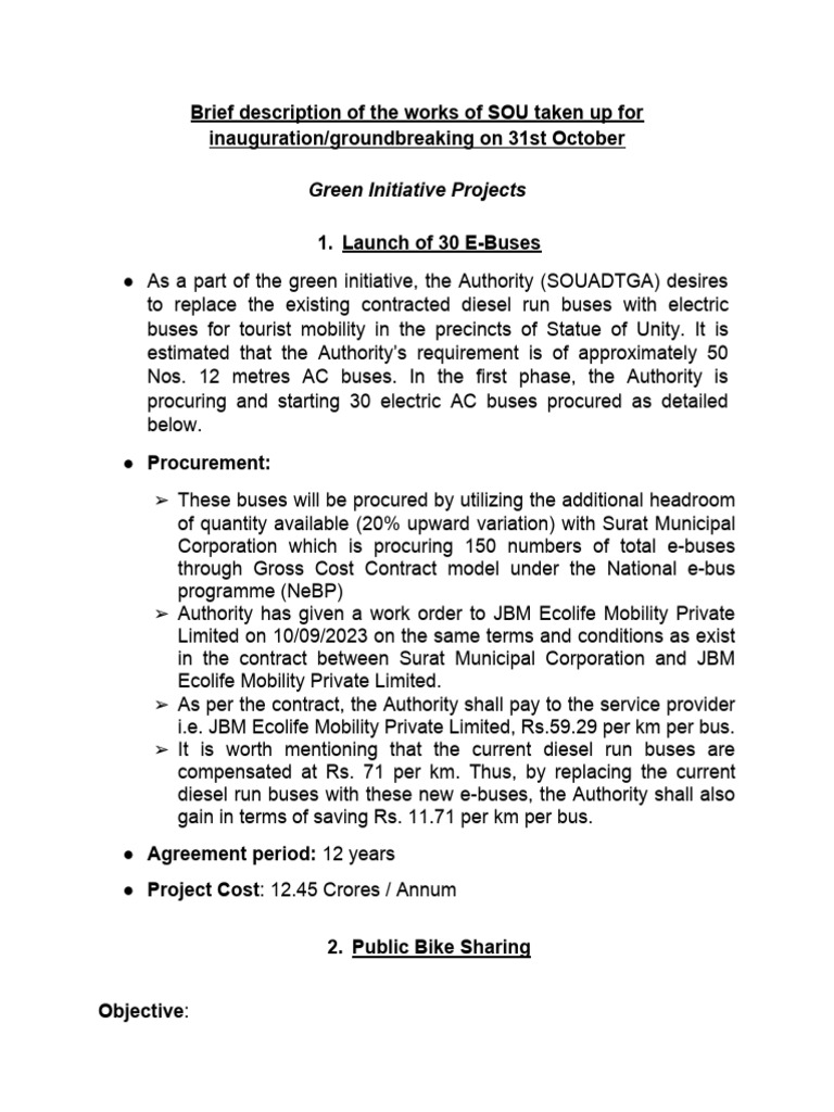 One Page Note Projects For Ekta Nagar Development | PDF | Solar Power