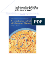 Test Bank For Introduction To Children With Language Disorders An 4 e 4th Editon Vicki A Reed