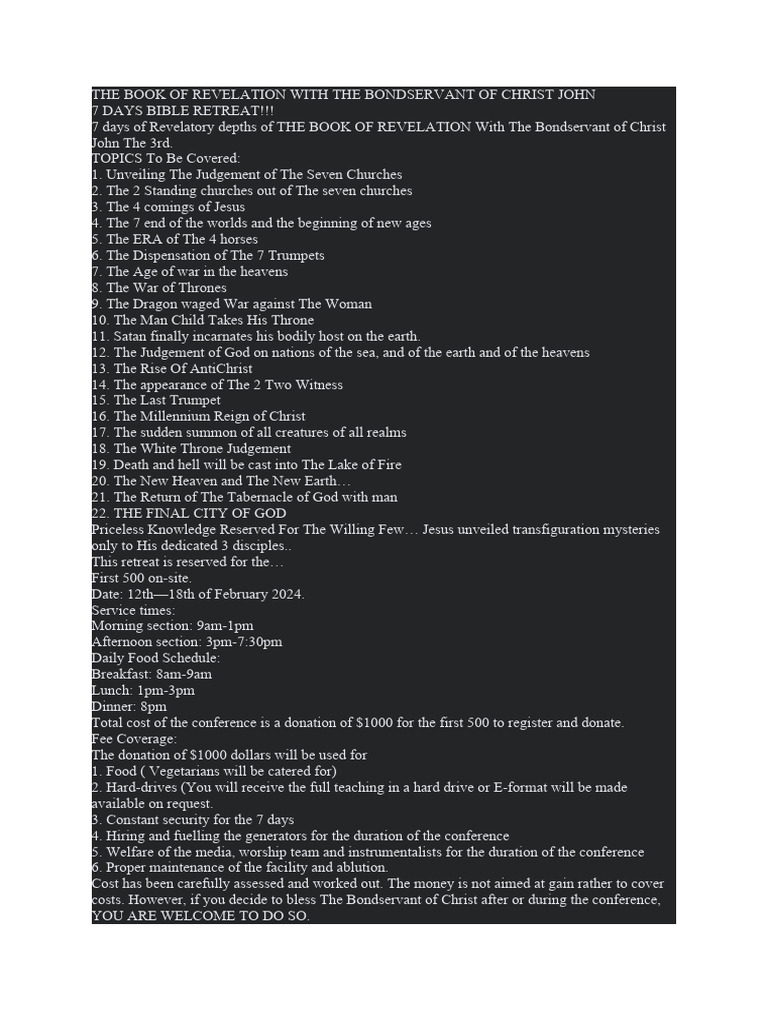 The Book Of Revelation With The Bondservant Of Christ John Pdf