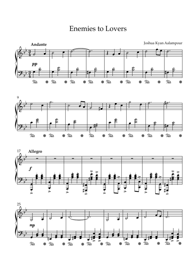 Enemies To Lovers (Piano Reduction) - Full Score | PDF | Collation ...