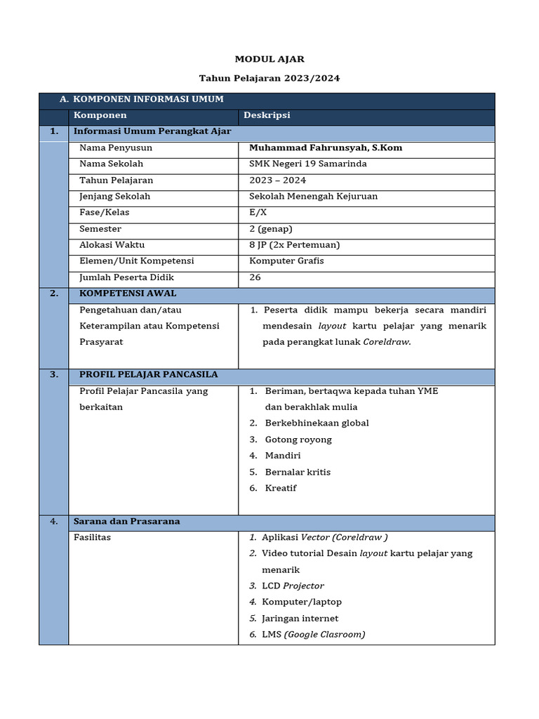 Modul Ajar Dkv Komputer Grafis Fase E Pdf