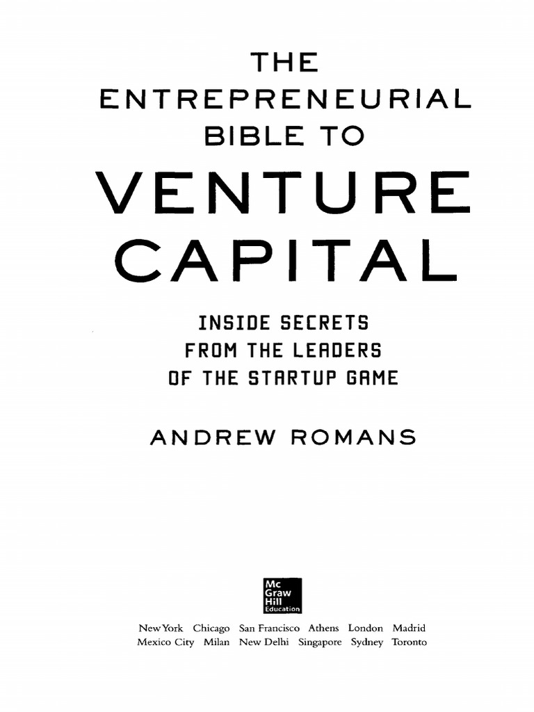 The Entrepreneurial Bible To Venture Capital | PDF