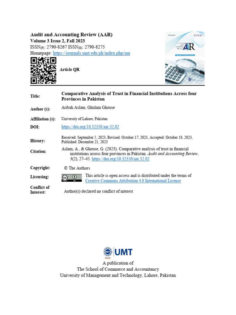 Comparative Analysis Of Trust In Financial Institutions Across Four 