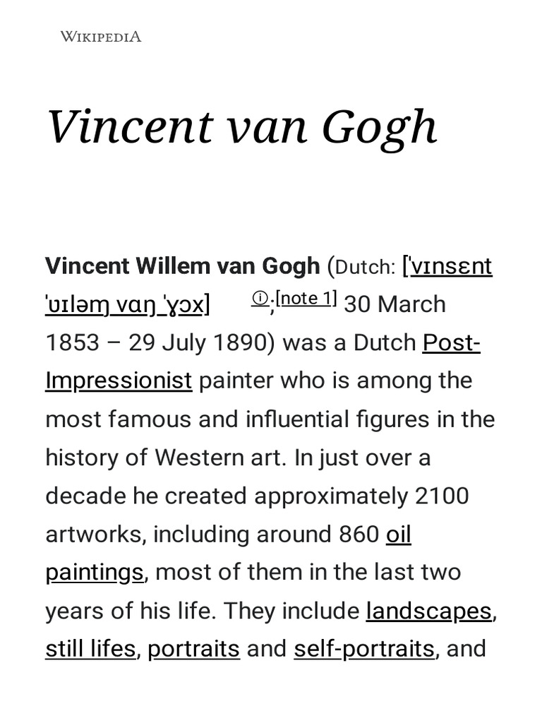 Vincent van Gogh (Russell painting) - Wikipedia