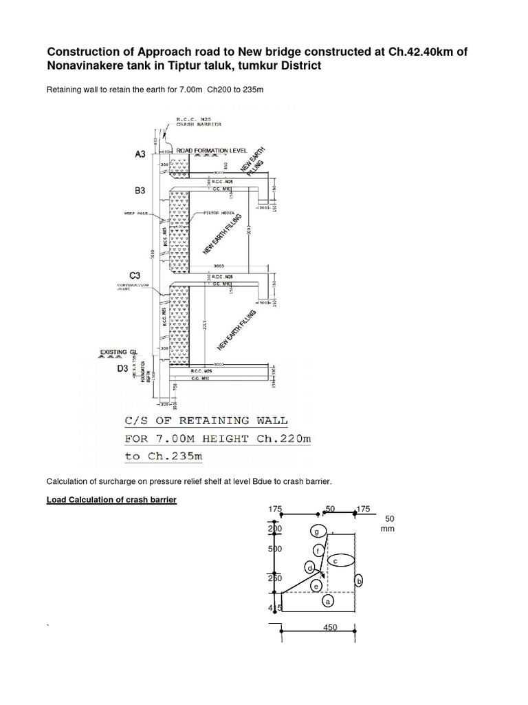 Approach Road and Retaining Wall Design | PDF | Mechanical Engineering ...