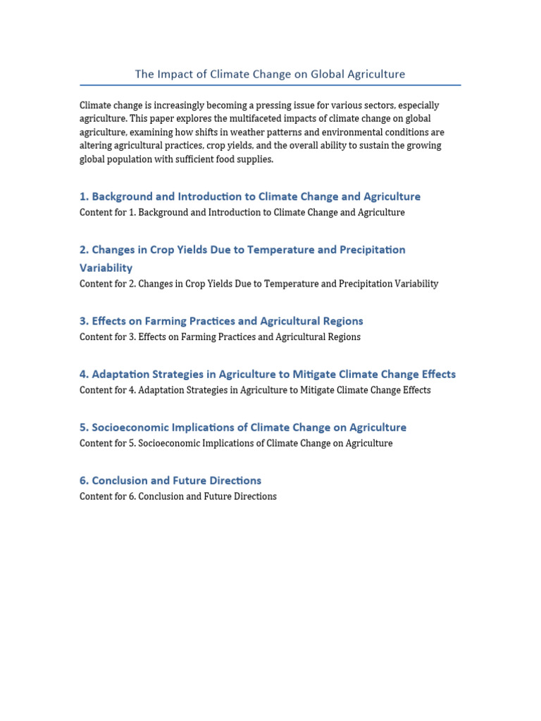 Climate Change S Impact On Agriculture Pdf