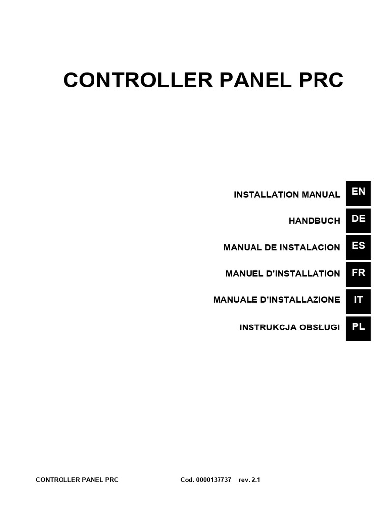 Controller Panel PRC: EN DE ES FR IT PL | PDF