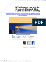 Andersons Business Law and The Legal Environment Standard 22nd Edition Test Bank David P Twomey