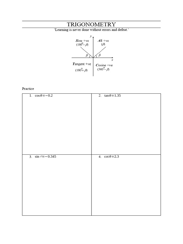 Sec 3 - Trigonometry | PDF | Teaching Methods & Materials | Science ...