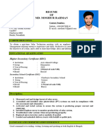 Resume OF Md. Moshiur Rahman: Higher Secondary Certificate (HSC)