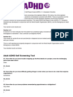 Adult ADHDScreener Results