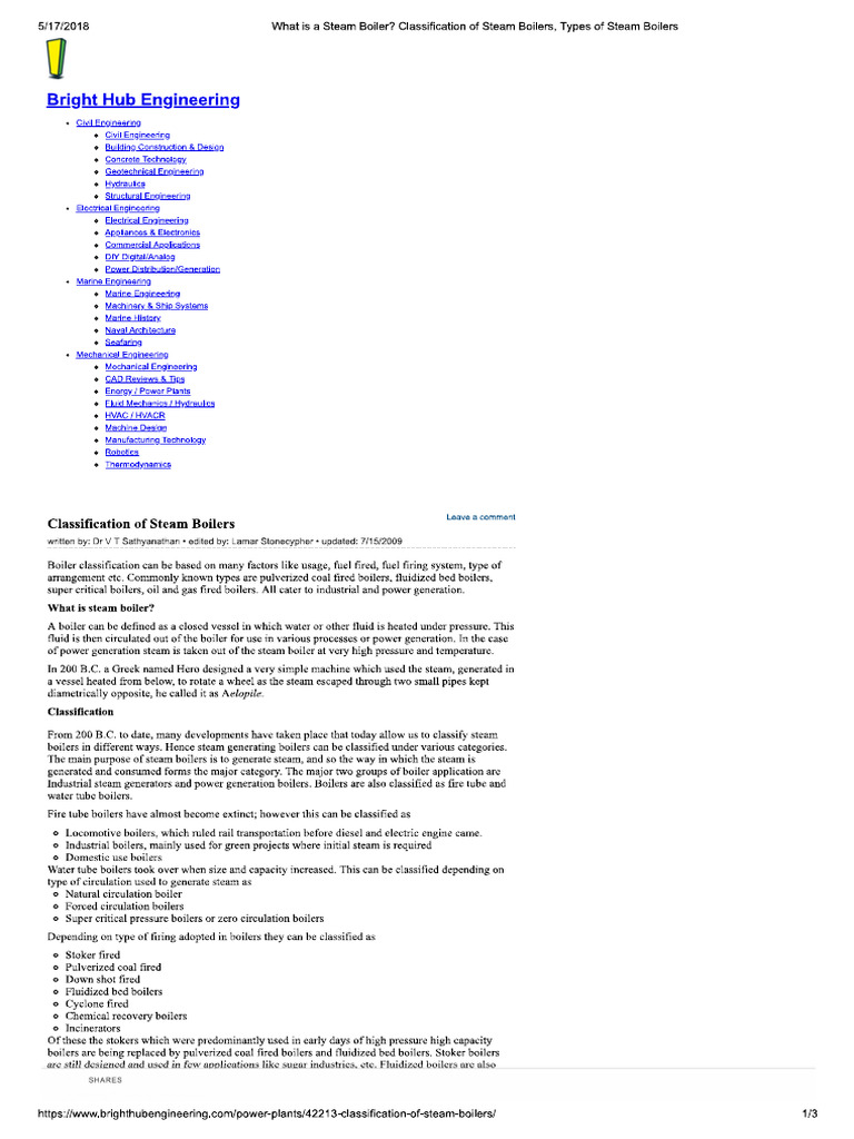 What is a Steam Boiler_ Classification of Steam Boilers, Types of Steam