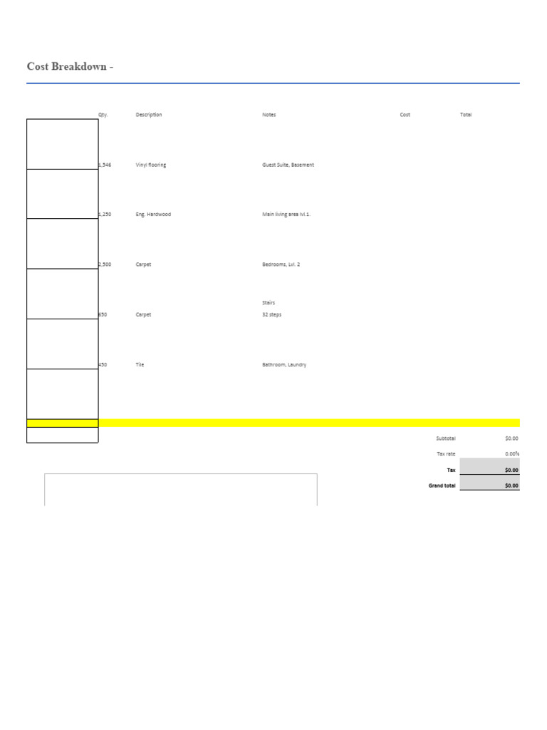 ABS VA Flooring Quote Template PDF