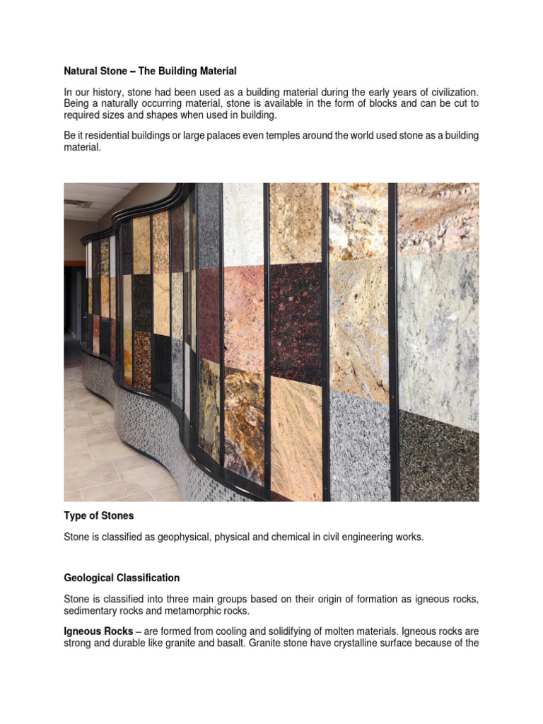 Natural Stone - The Building Material | PDF | Science & Mathematics
