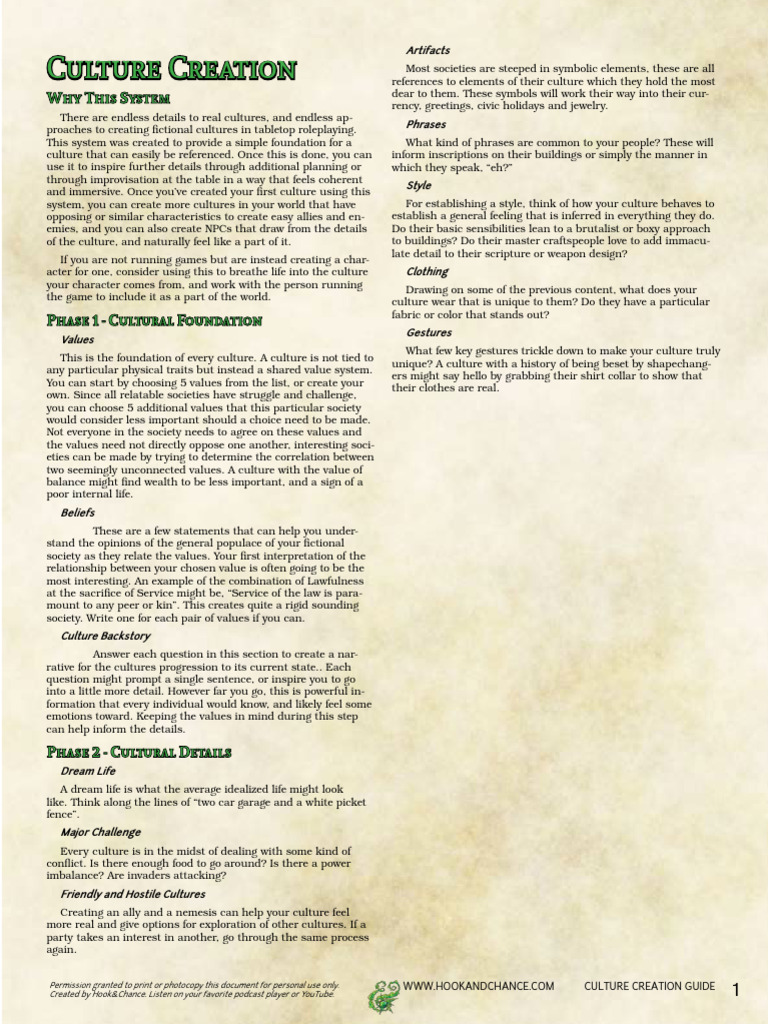 Culture Creation Guide Pdf