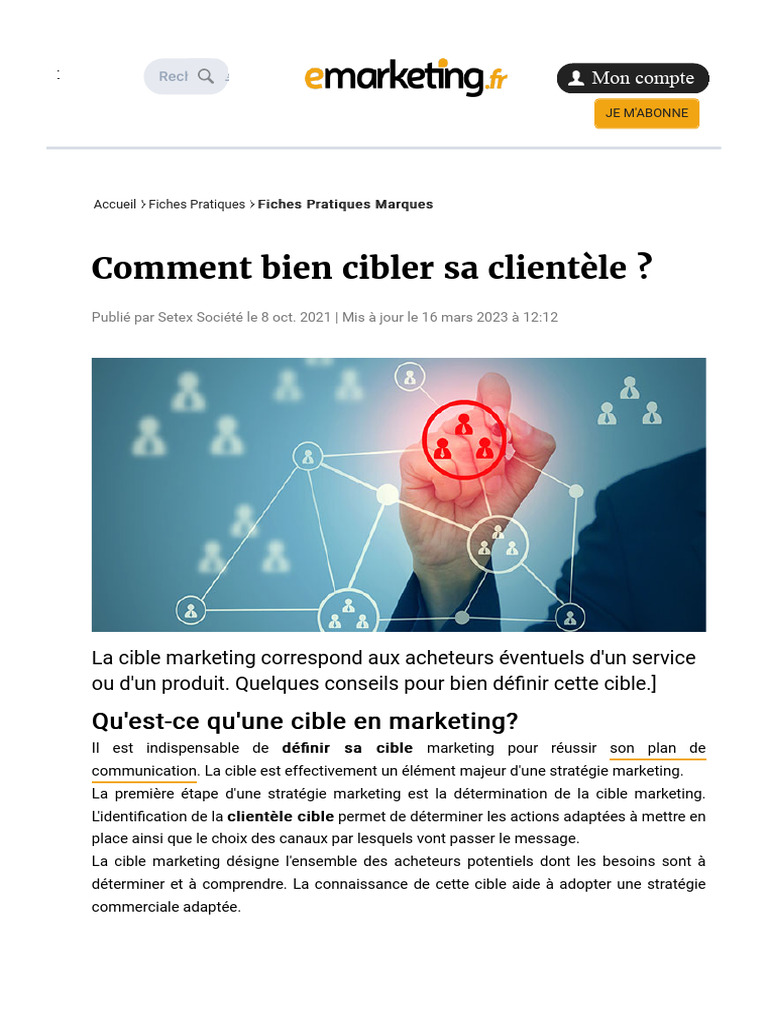 Cibler efficacement sa clientèle cible | PDF | Commercialisation ...