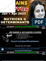 Matrices - Determinant - JEE (Main) - 2024