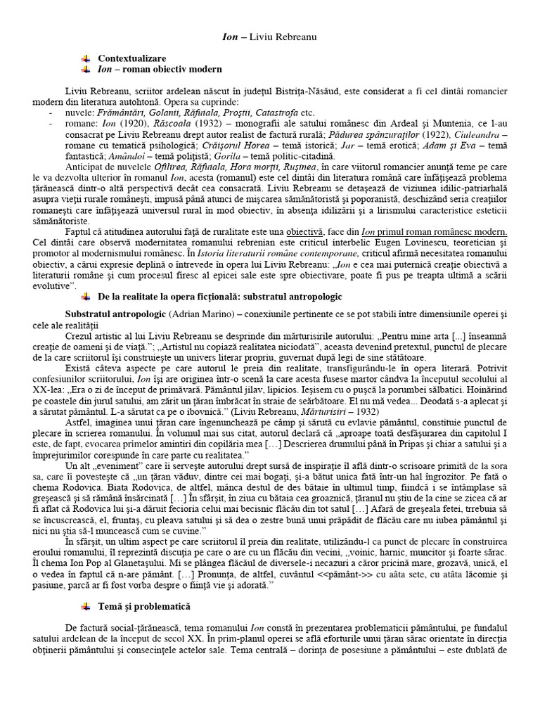 Ion - Liviu Rebreanu | PDF