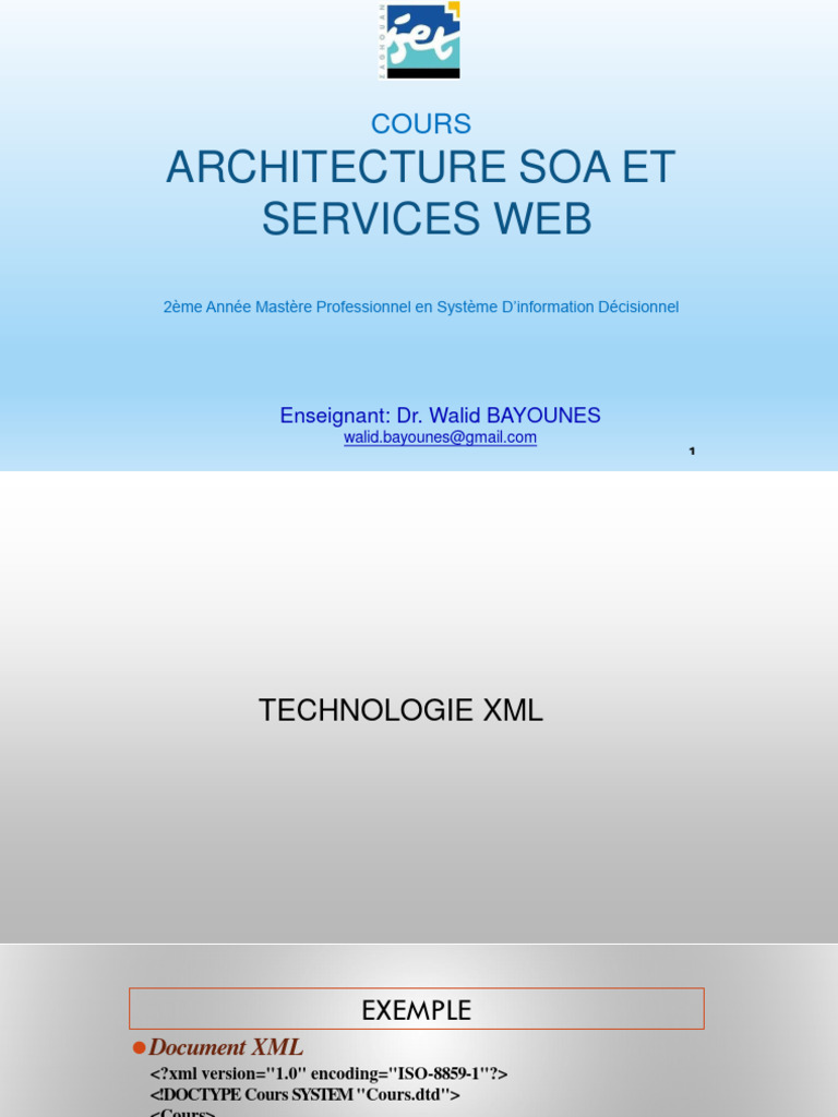 Cours sur l'Architecture SOA et XML | PDF