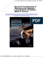 Solution Manual For Fundamentals of Modern Manufacturing Materials Processes and Systems 7th Edition Mikell P Groover