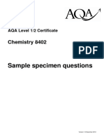 AQA Certificate Chemistry Sample Specimen Questions