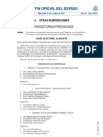 Candidaturas Presentadas para Las Elecciones Al Congreso de Los Diputados y Al Senado, Convocadas Por Real Decreto 1329/2011