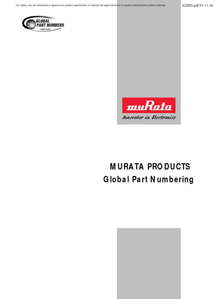 Murata Global Part Numbering Guide | PDF | Electronic Filter | Capacitor