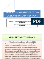 Keberagaman Pendapat Dan Toleransi Dalam Pendapat