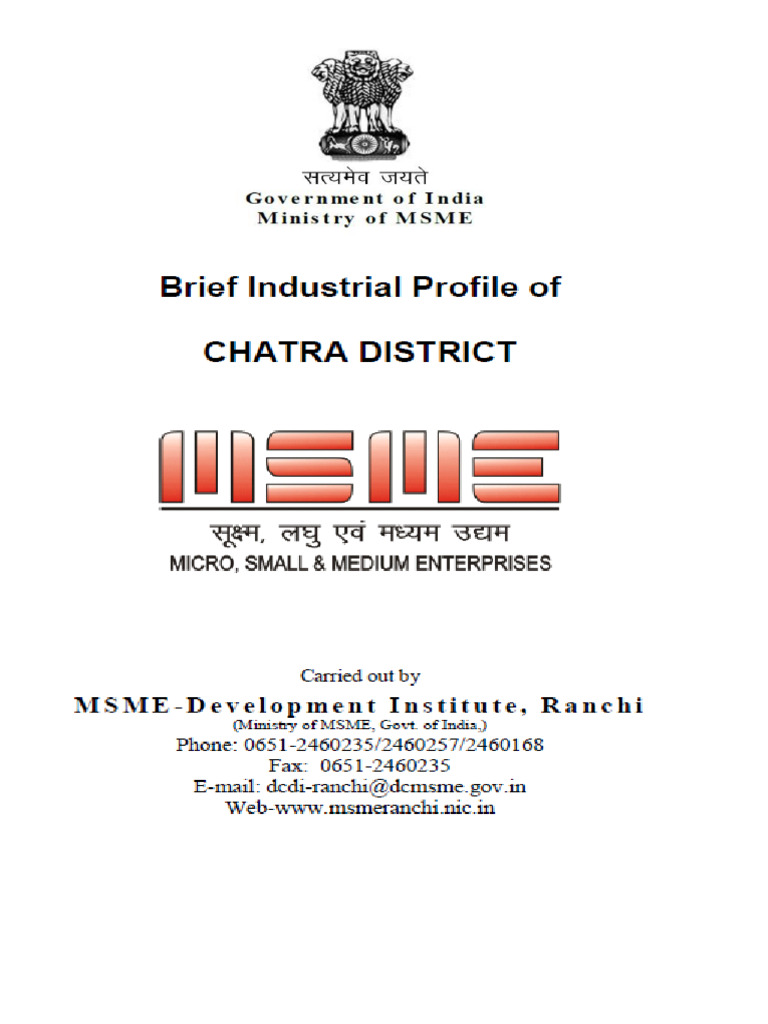 Industrial Profile of Chatra District | PDF | Printer (Computing)
