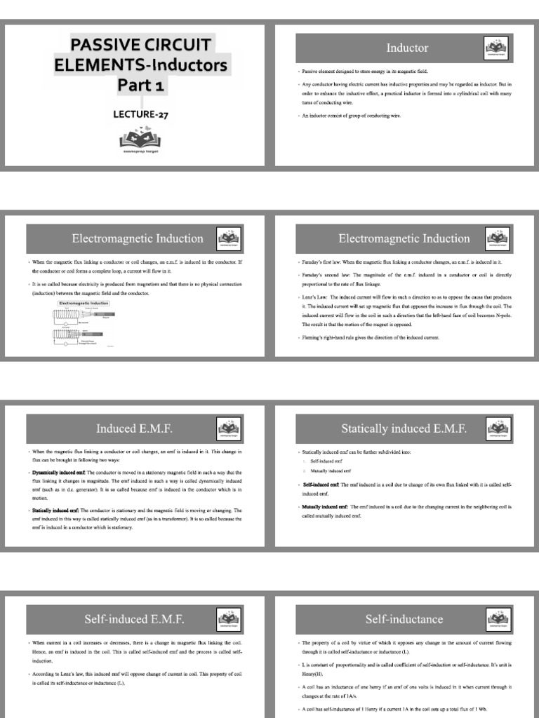 Passive Circuits Elements INDUCTOR Part1 PDF