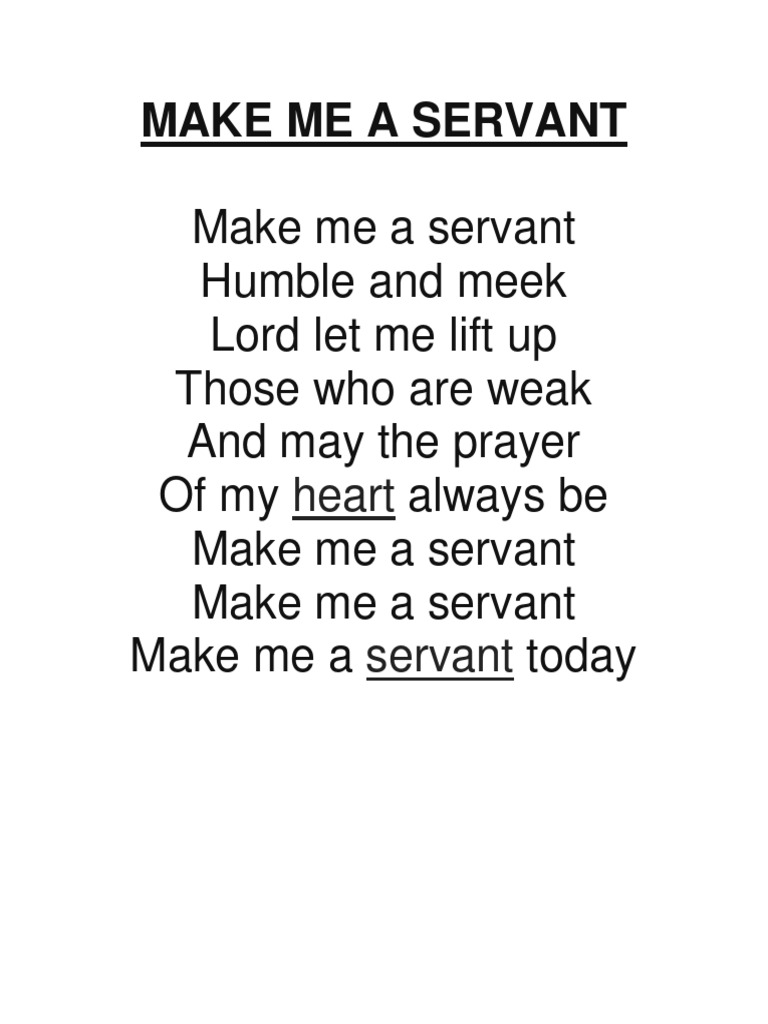 Make Me A Servant Pdf