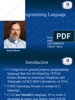 The C Programming Language: Presented by Madhur Jain 220130800032 CSE (3 Sem)